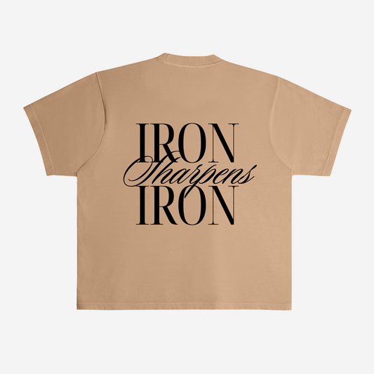 IRON SHARPENS IRON TEE (SANDSTONE BEIGE) - Born Again Collection