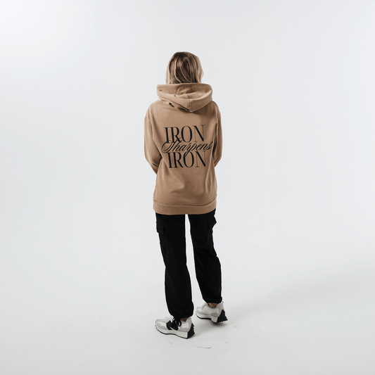 IRON SHARPENS IRON HOODIE (SANDSTONE BEIGE) - Born Again Collection