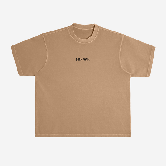BORN AGAIN OVERSIZED TEE (SANDSTONE BEIGE) - effortless essentials co.