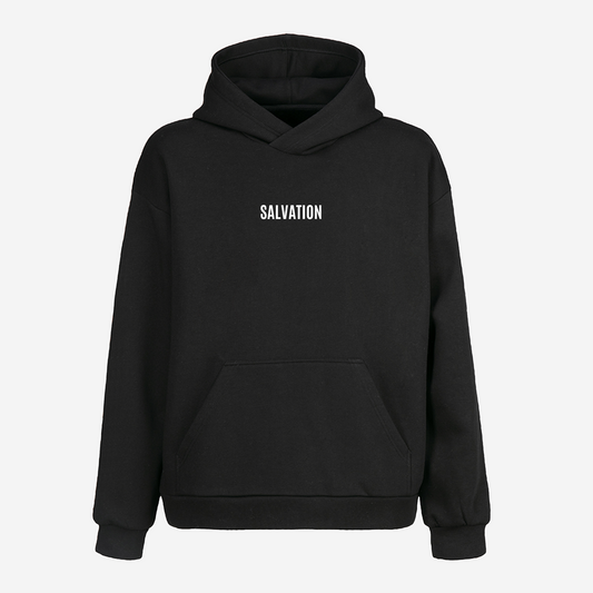 SALVATION HOODIE (BLACK) - effortless essentials co.