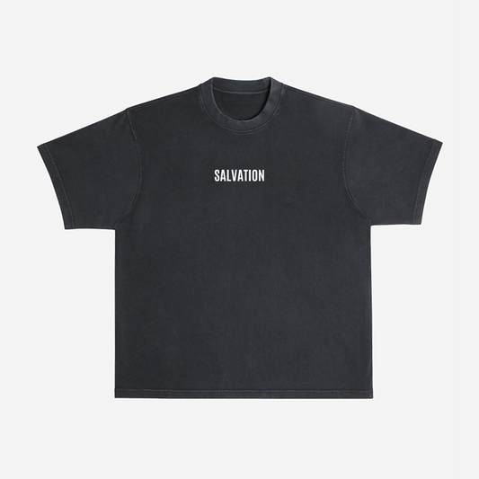 SALVATION OVERSIZED TEE (WASHED BLACK) - effortless essentials co.