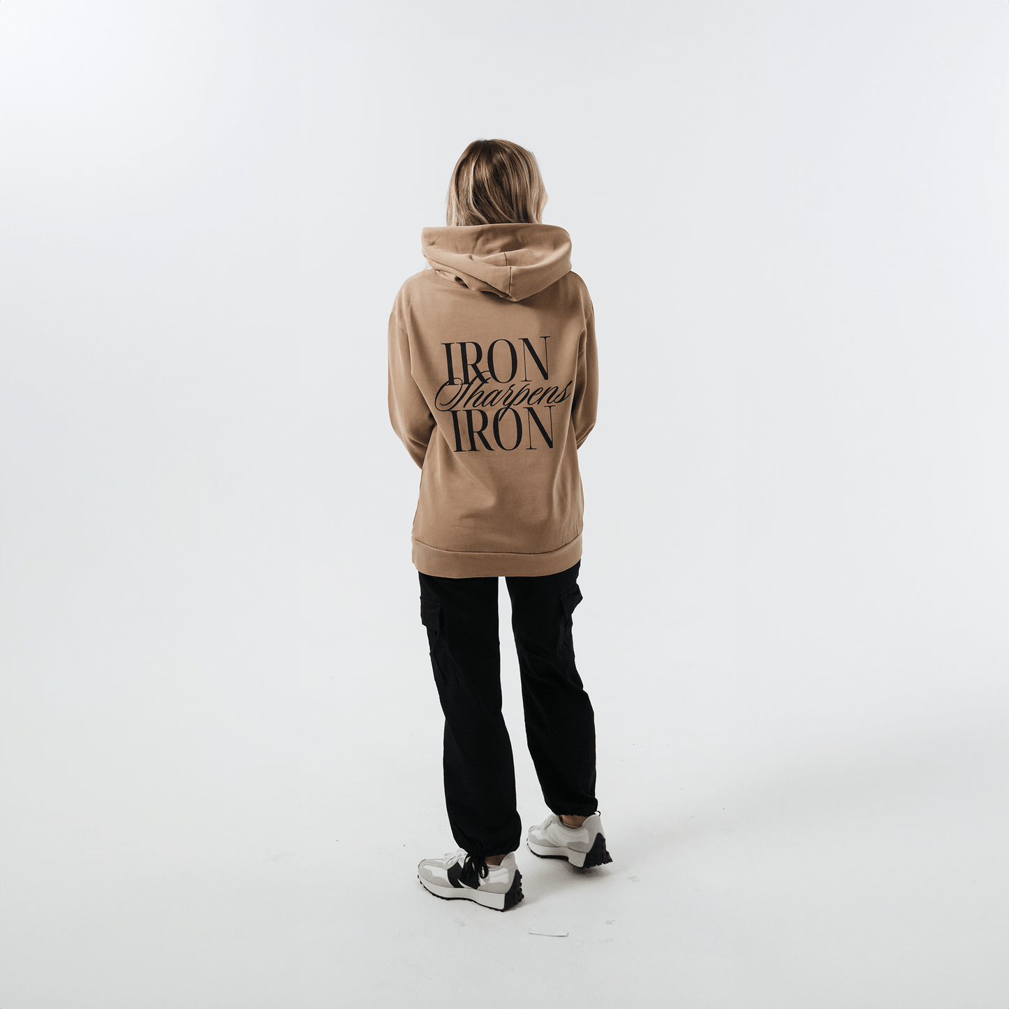 IRON SHARPENS IRON HOODIE (SANDSTONE BEIGE) - Born Again Collection