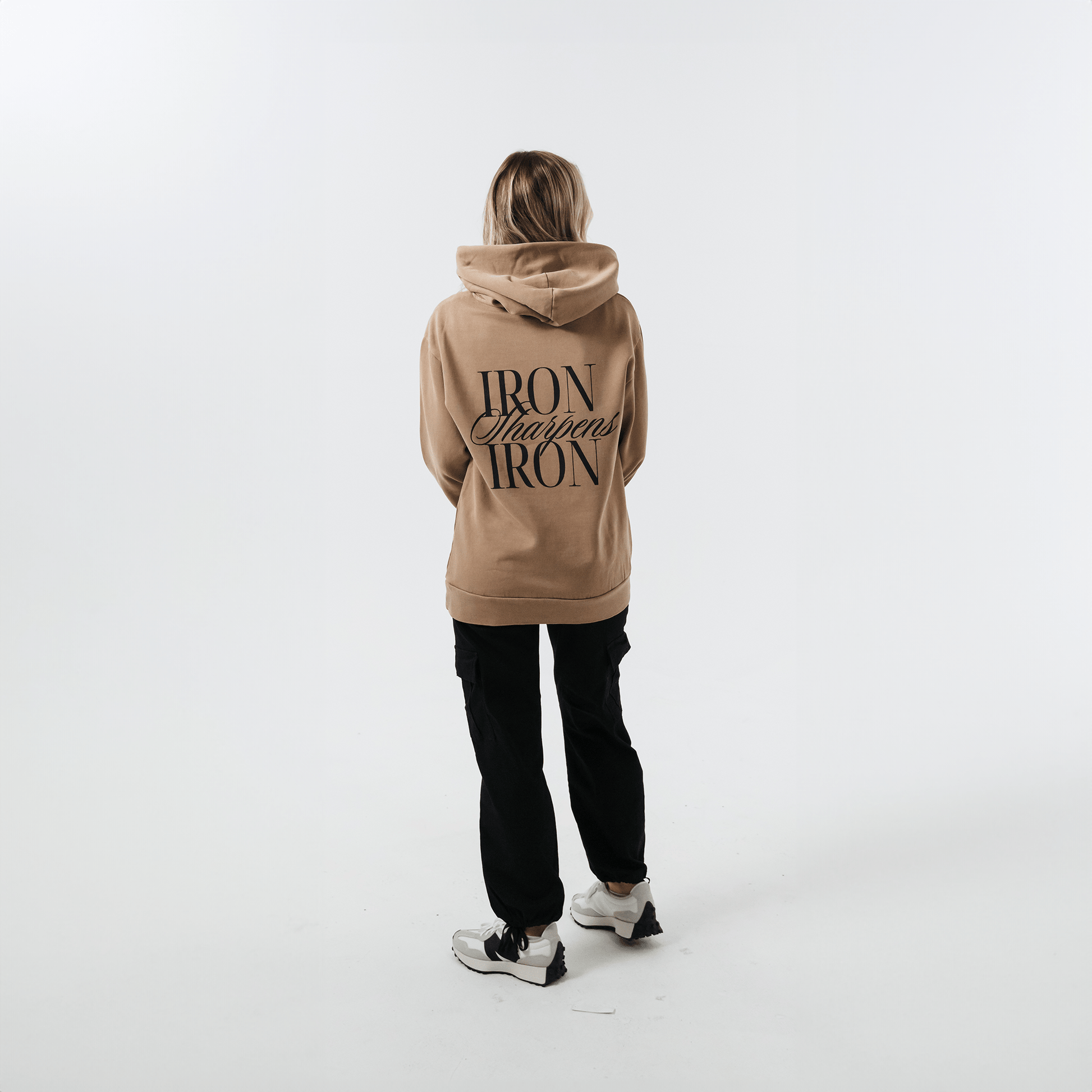 IRON SHARPENS IRON HOODIE (SANDSTONE BEIGE) - Born Again Collection