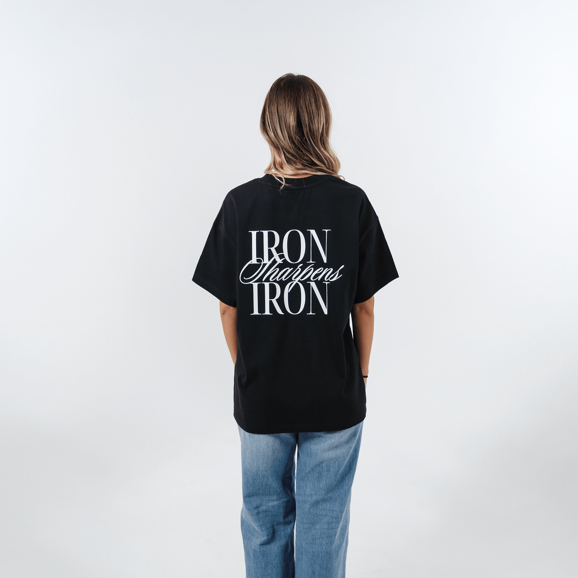 IRON SHARPENS IRON *NEW* ULTRA HEAVY TEE (BLACK) - Born Again Collection