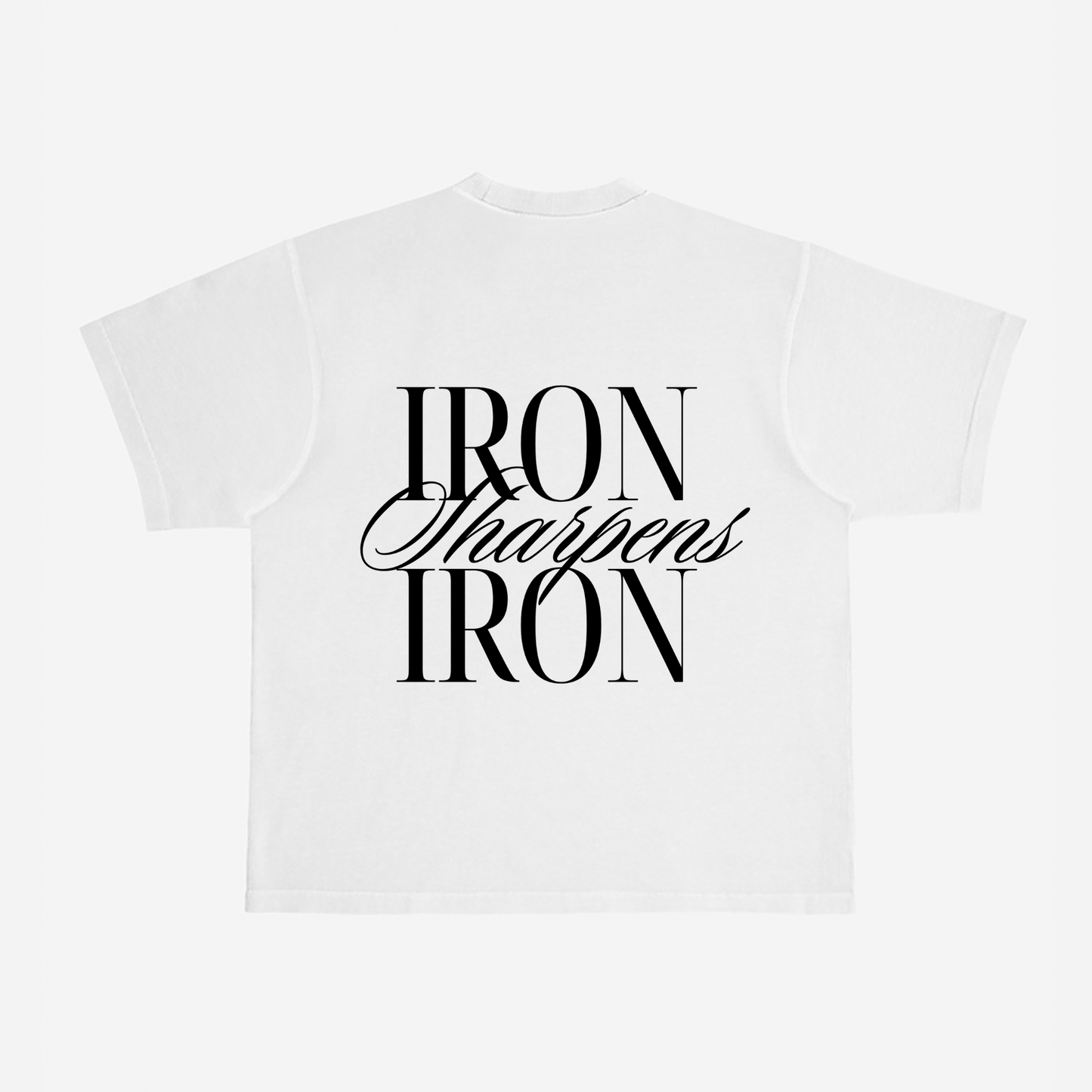 IRON SHARPENS IRON TEE (MOONSTONE GREY) - Born Again Collection