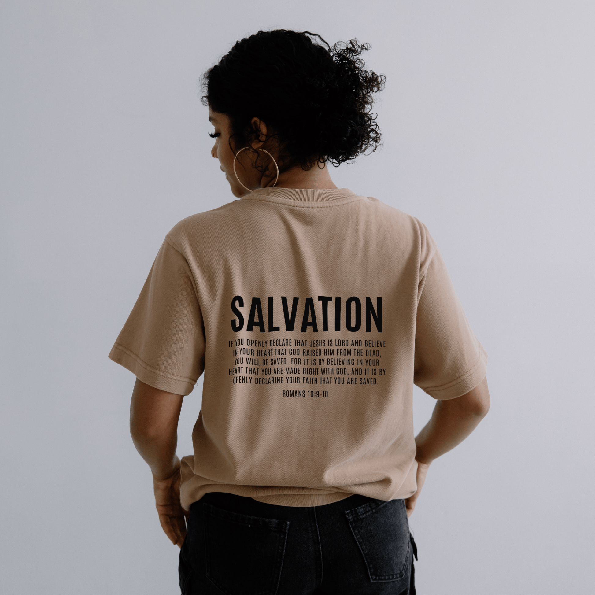 SALVATION OVERSIZED TEE (SANDSTONE BEIGE) - Born Again Collection