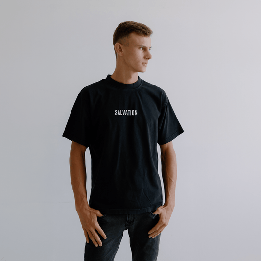 SALVATION OVERSIZED TEE (WASHED BLACK) - Born Again Collection
