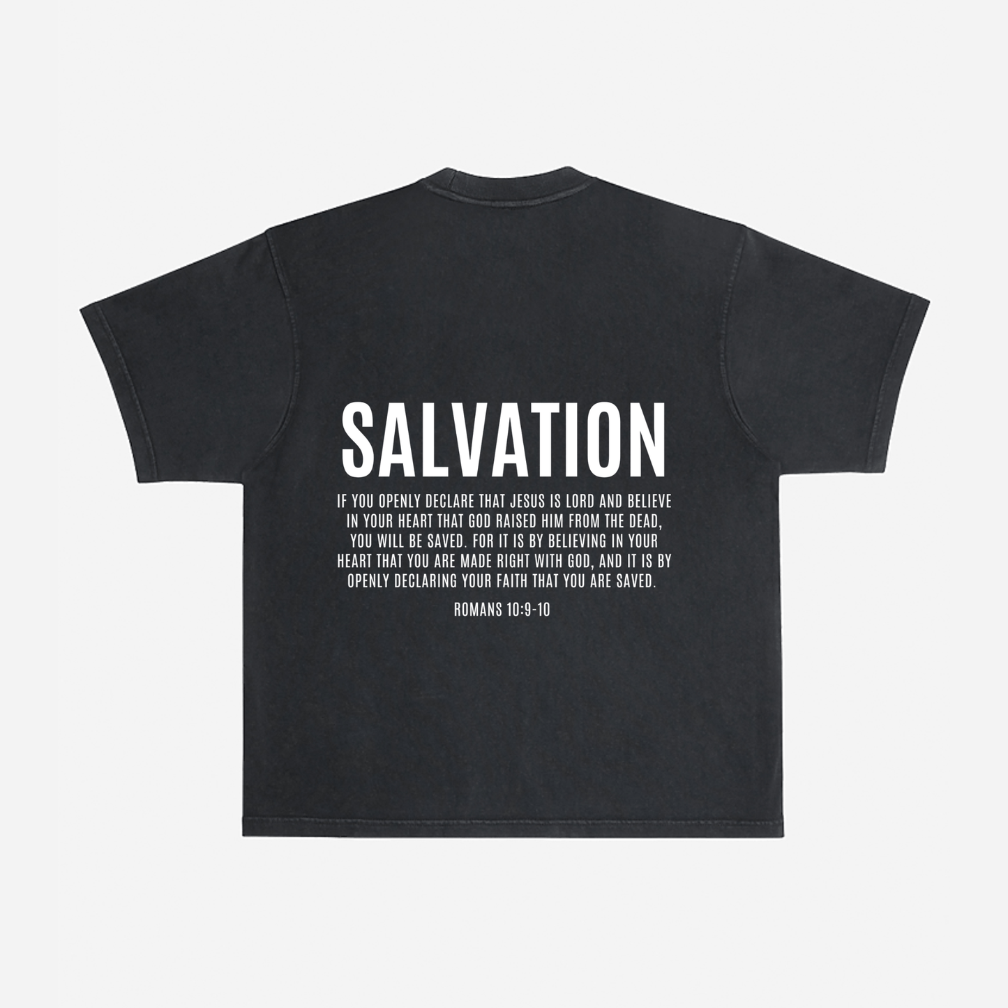SALVATION OVERSIZED TEE (WASHED BLACK) - Born Again Collection