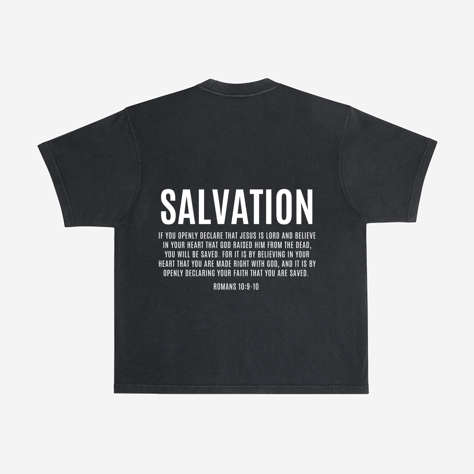 SALVATION OVERSIZED TEE (WASHED BLACK) - Born Again Collection